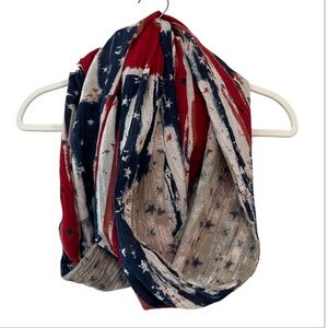 Twiggy by London Infiniti Distressed Americana Flag Print Infinity Scarf